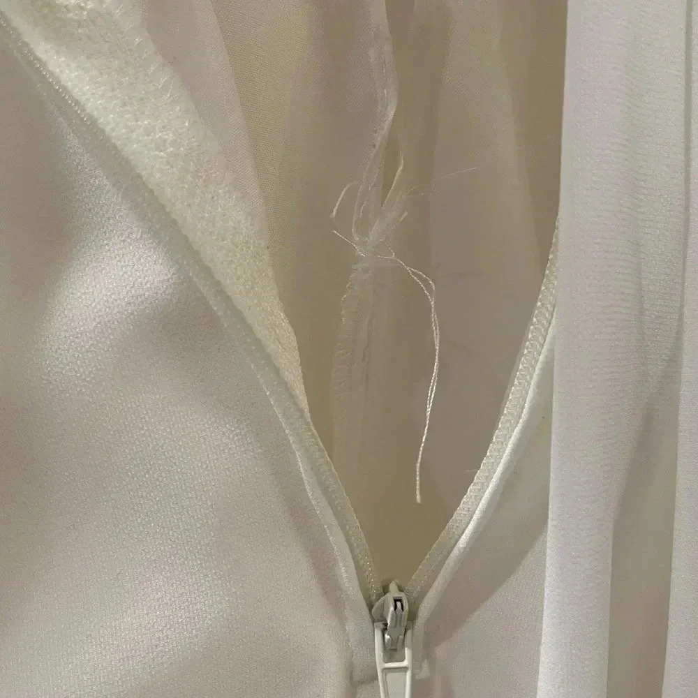 White Empire-Waist Wedding Dress with Gold Embellished Waistband - Picture 8 of 8
